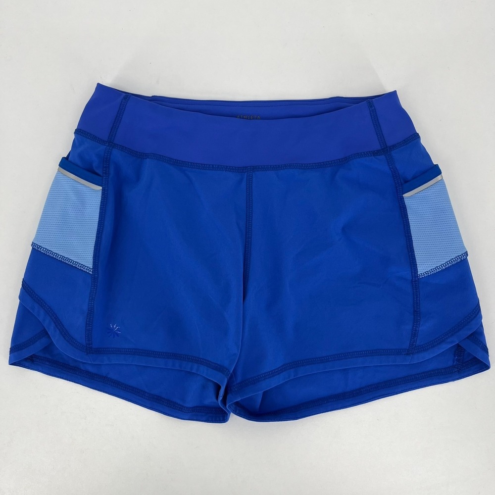 Athleta Girl Active Shorts Girls Size L Blue Pockets Lined